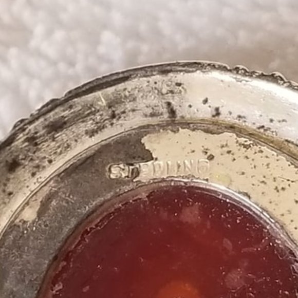 Antique 1920's Sterling Silver Cameo Pin Brooch - Picture 8 of 9